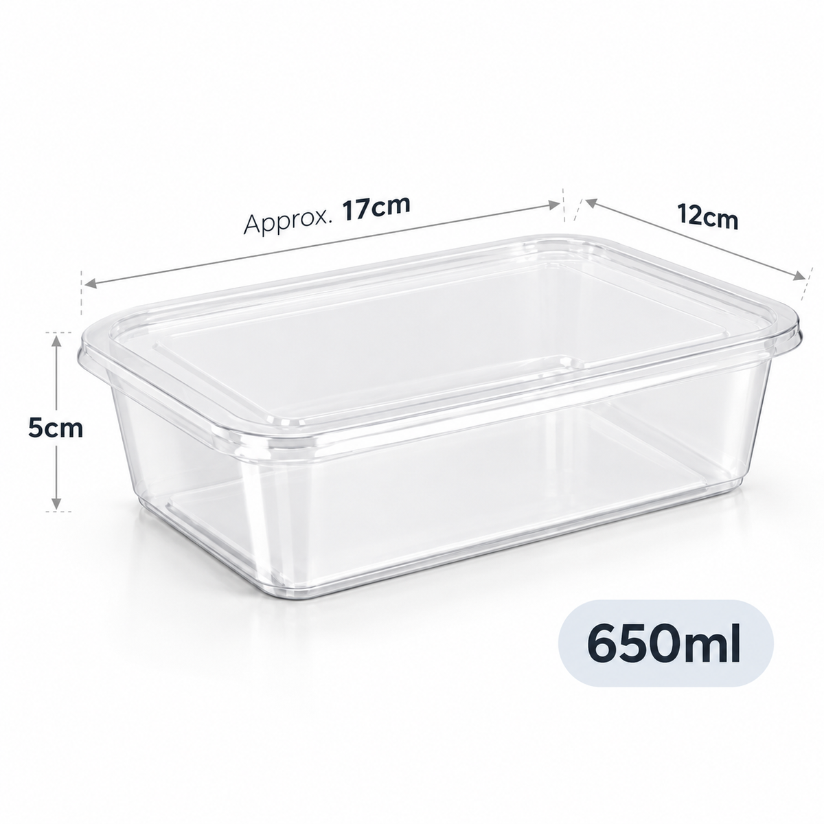 Clear food container with lid
