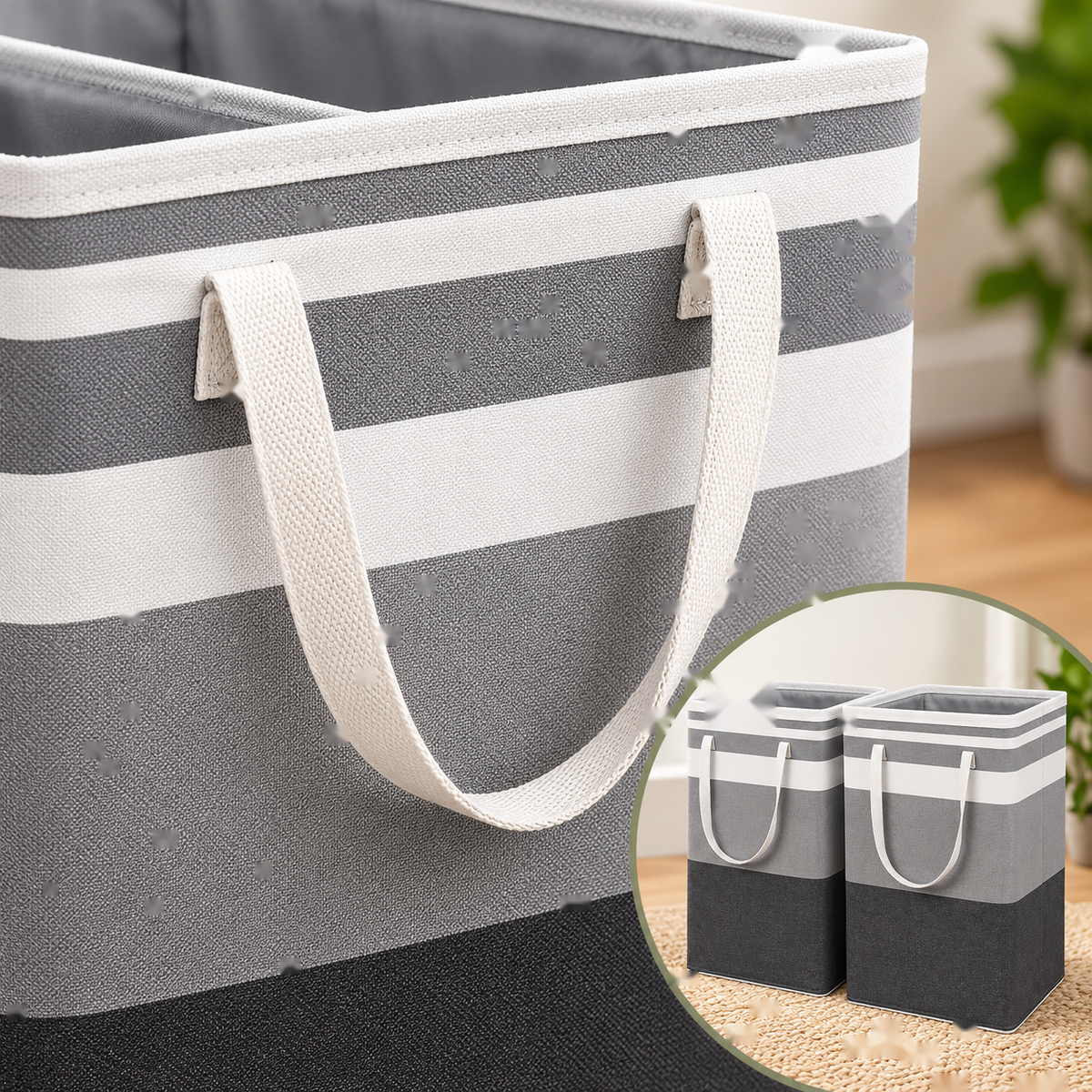 Close-up of the folding laundry hamper carry handles
